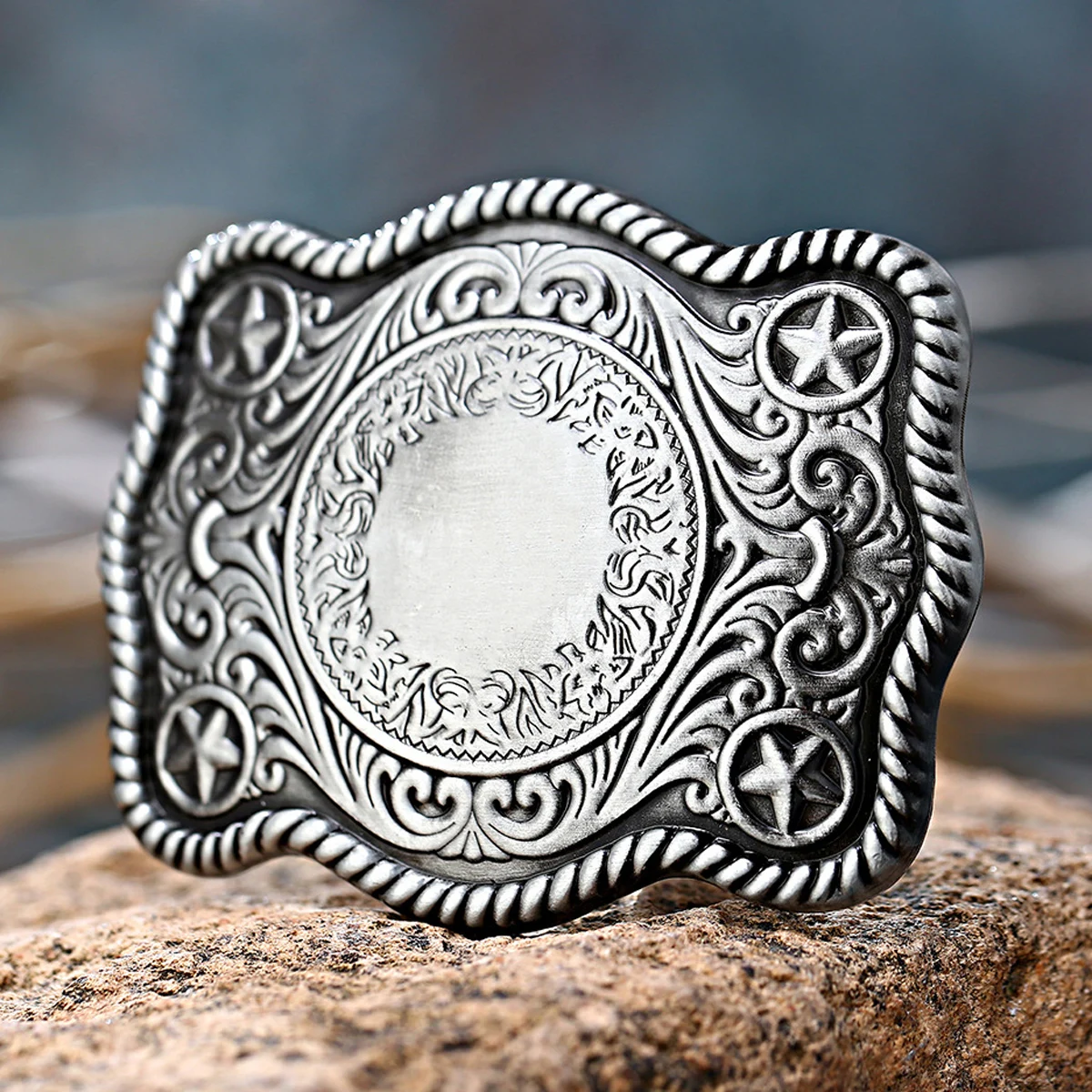 Fashion Threaded Edge Simple and concise Pattern Style Men's Belt Buckle