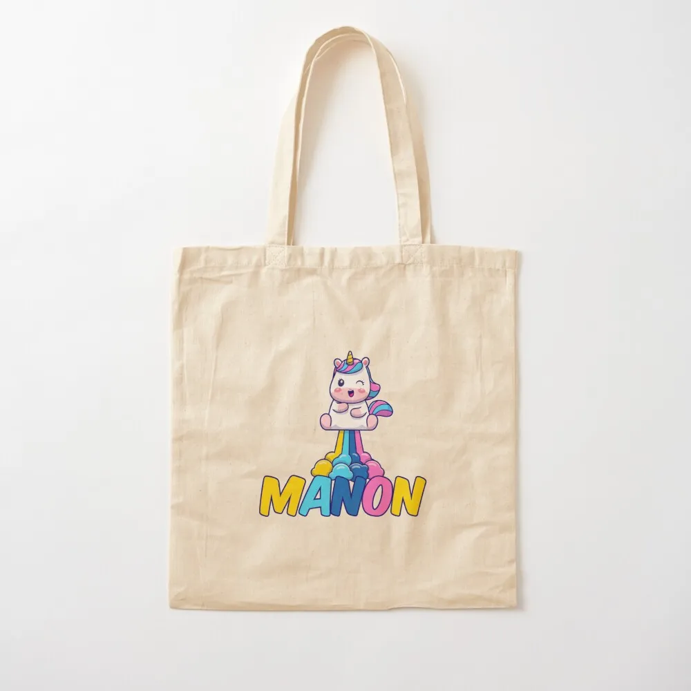 

Unicorn Poop Rainbow - Manon Name Label Tote Bag Canvas bag cute tote bag custom fabric Canvas Tote