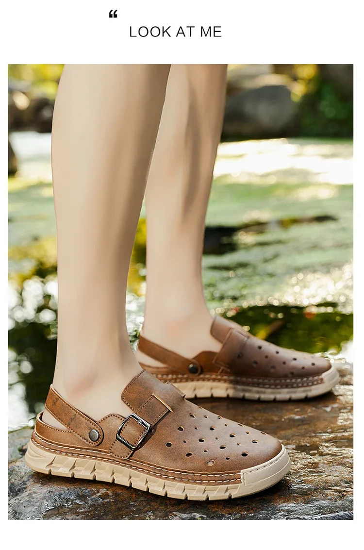 Herrenmode-Sandalen, atmungsaktiv, leicht, strapazierfähig, für Strand, Sommer, Alltag, Halloween-Geschenk – Detail 17