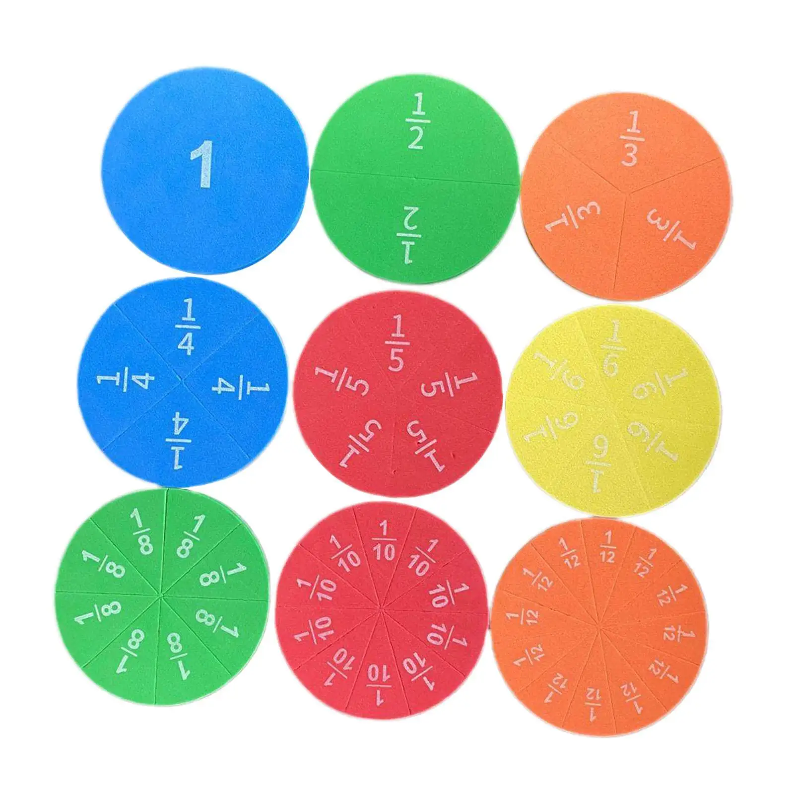 Colorful Fraction Tiles Demonstrator Early Learning Activities Math Manipulatives for Homeschool Children