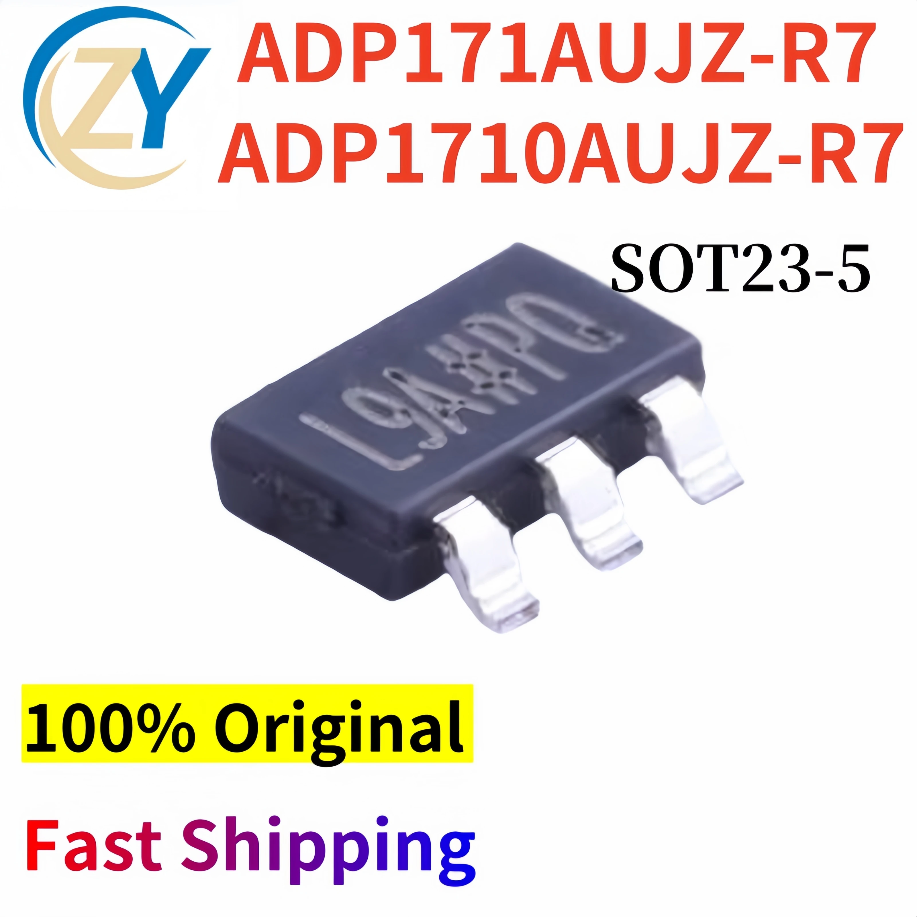 (2pcs) ADP171 ADP1710 Regulators ADP171AUJZ  ADP1710AUJZ TSOT-23-5 800mV to 3V 100% Original & In Stock