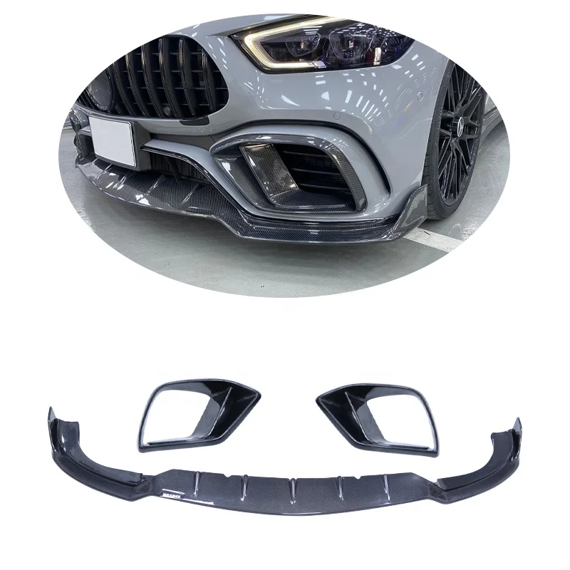 

B-Style B900 Carbon Fiber Front Bumper Lip for Mercedes-Benz GT53 GT63 Front Diffuser 2019~