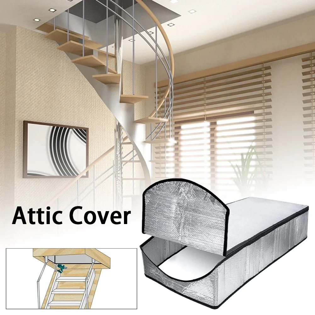 Thickened Foldable Universal Seal Attic Stairs Bubble Aluminum Foil Fireproof Waterproof Portable Insulation Cover Home Zipper