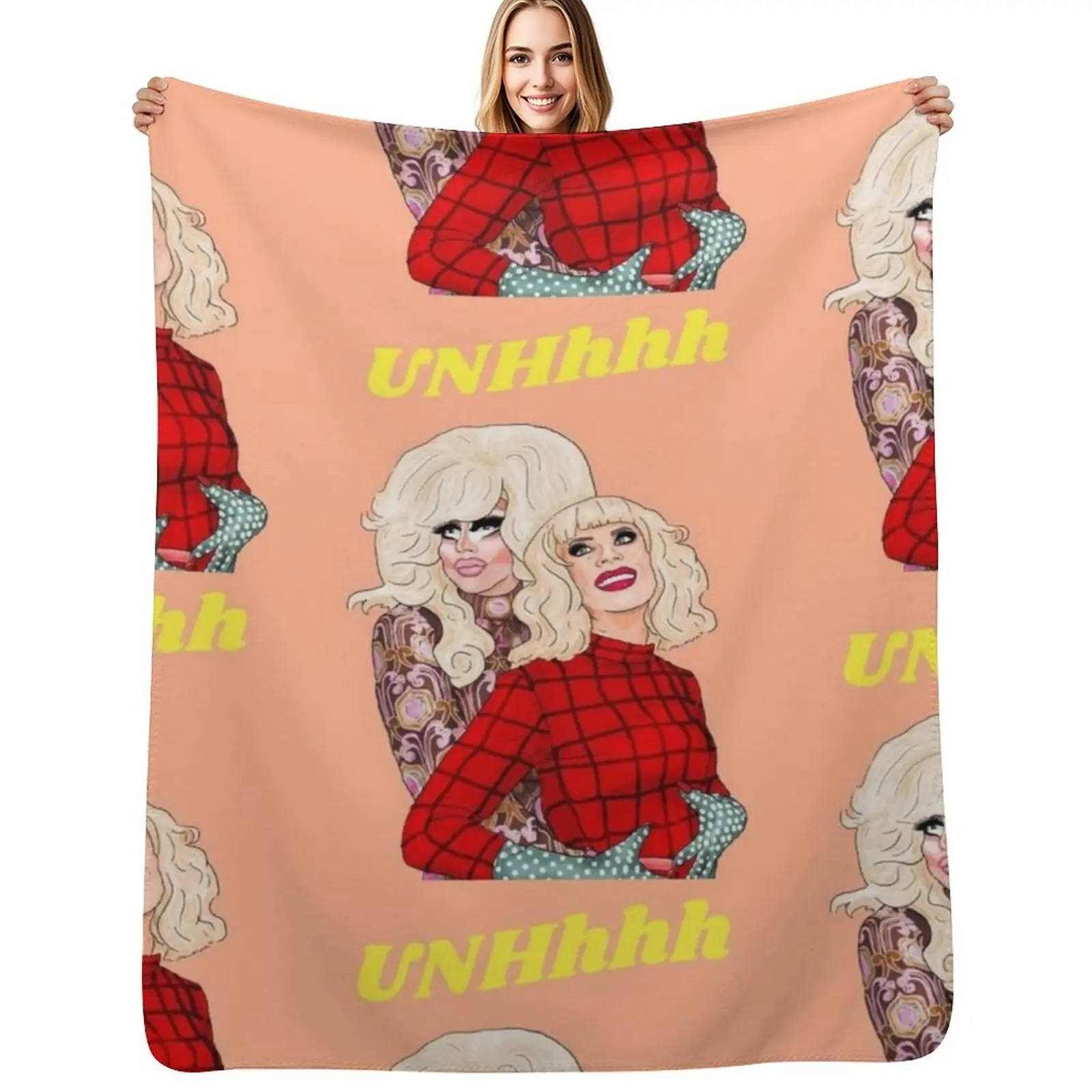 

Trixie and Katya Throw Blanket Decorative Sofas Personalized Gift Decoratives blankets ands Blanket