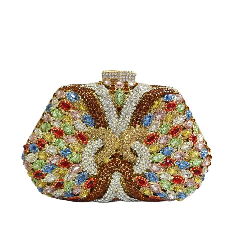 

Vintage Fashion Crystal Diamond Women's Bag Shoulder Dinner Hand Grab Crystal Evening Bags Niche Designer Geometric Shoulder Bag