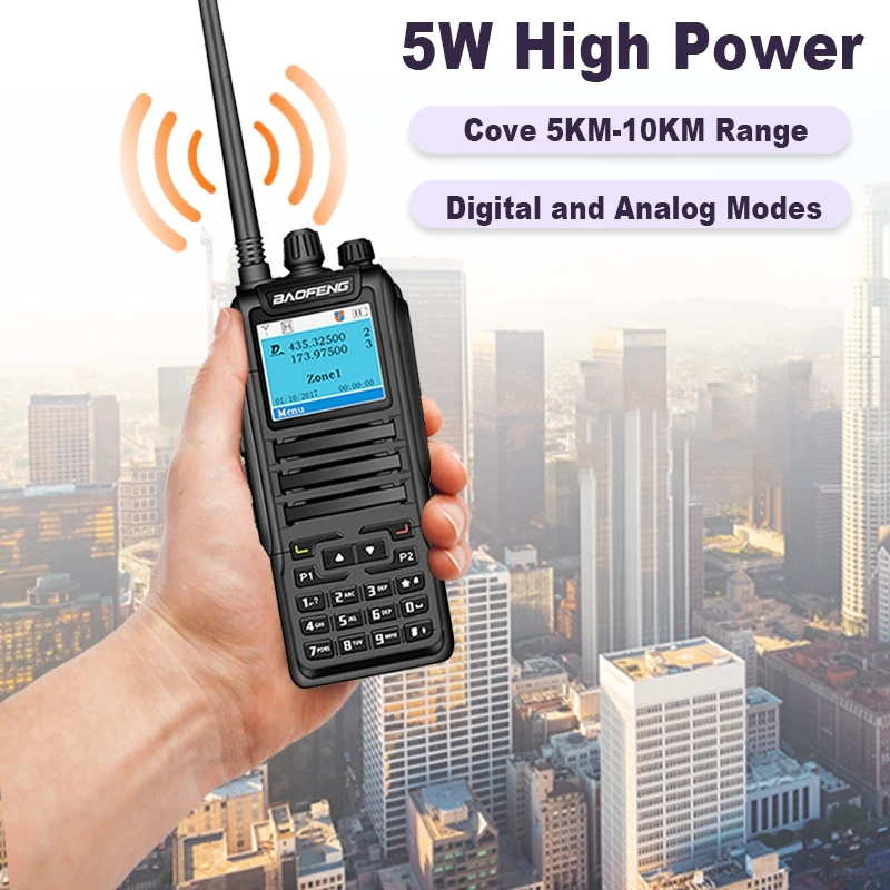 Baofeng DMR DM 1701 Digital Walkie Talkie Dual Mode Analog Two Way Radio Open GD77 Dual Time Slot Tier 1+2 Ham Radio Long Range