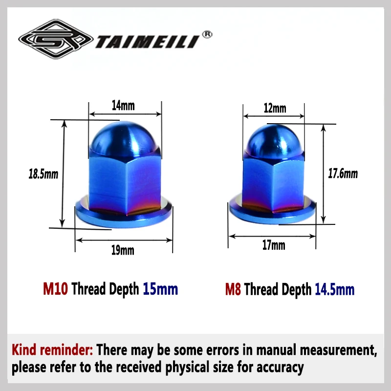 TAIMEILI 1pcs Titanium alloy cap closed Flange nut M8 M10p1.25 modified repair nut