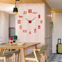 3D Luminous Wall Clock Frameless Acrylic Wall Clock Clocks Wall Clock Fashion Clock Decoration Sticker DIY Art Digital W2P3