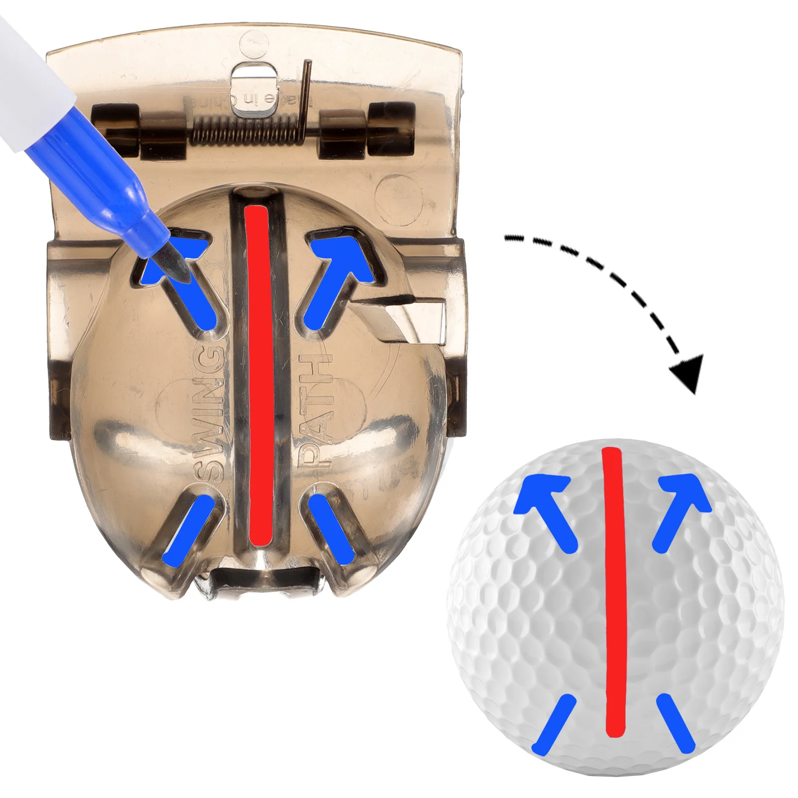 

1Set Golf Ball Marker and Alignment Tool Reusable Plastic Stencil for Drawing Improved Accuracy Golfing Supply
