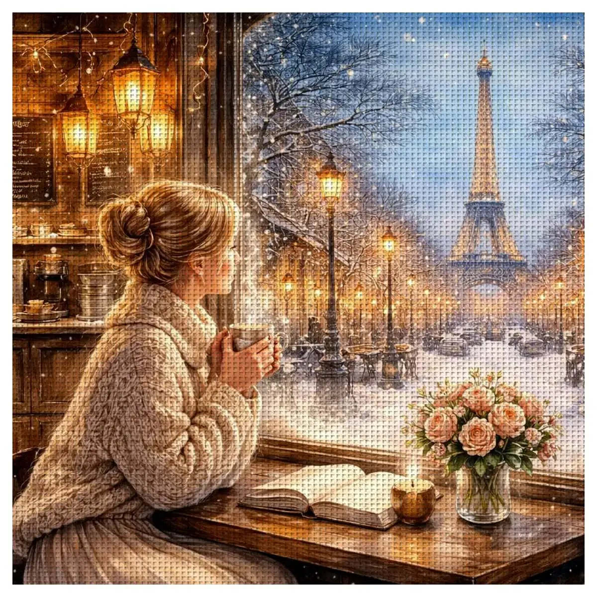 1pc 30X30CM/11.8inch Autumn Day Stamped Cross Stitch Kit DIY Kit 11/14/16CT DIY Embroidered Set DIY Cross-Stitch Set