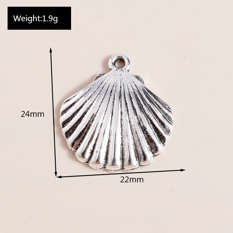 Leslie 20 Stück gemischte Legierung Meeresorganismus Charms Schildkröte Fisch Muschel Seestern Anhänger für Armband Halskette Schmuck Zubehör – Detail 11