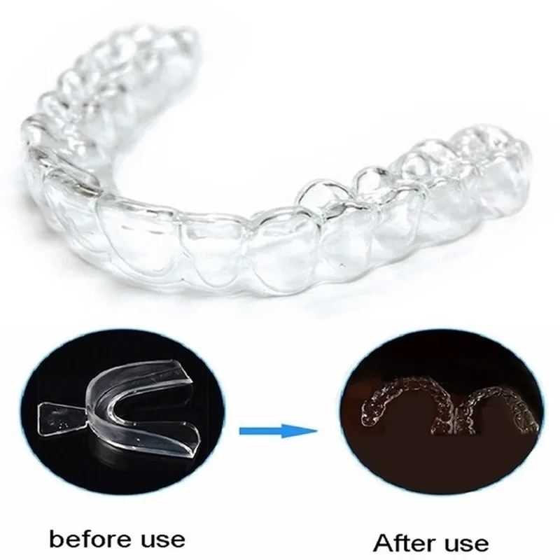 2/4pc Food Grade Silicone Teeth Protector Night Mouth Guard Tray For Bruxism Grinding Anti-snoring Boxing Sports Protection