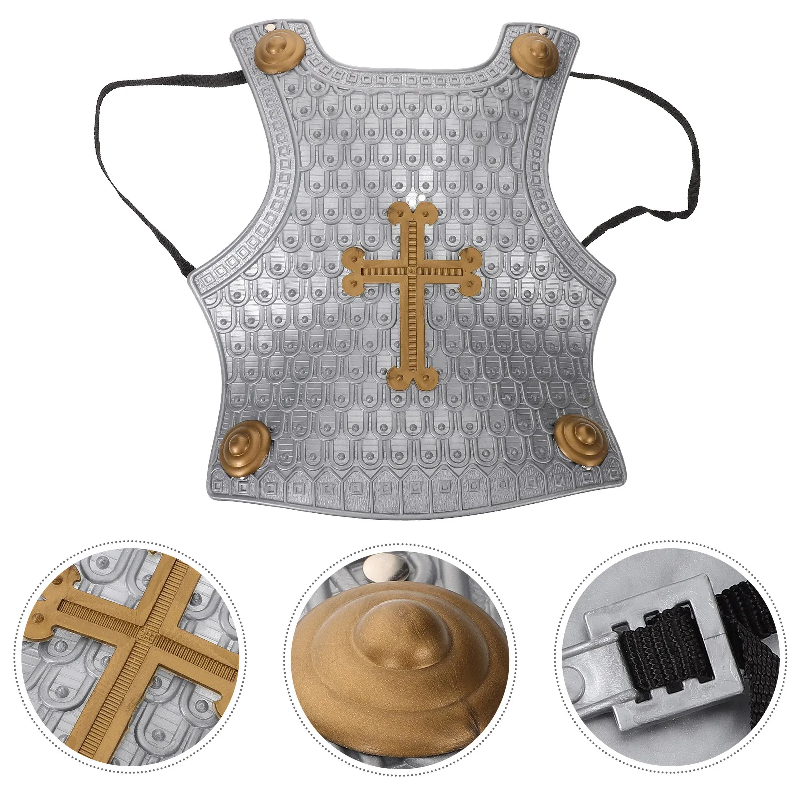 Sturdy Plastic Boys Realistic Roman Soldier Play Costume Party Game Prop Durable Children'S Armor Wearing Portable Small