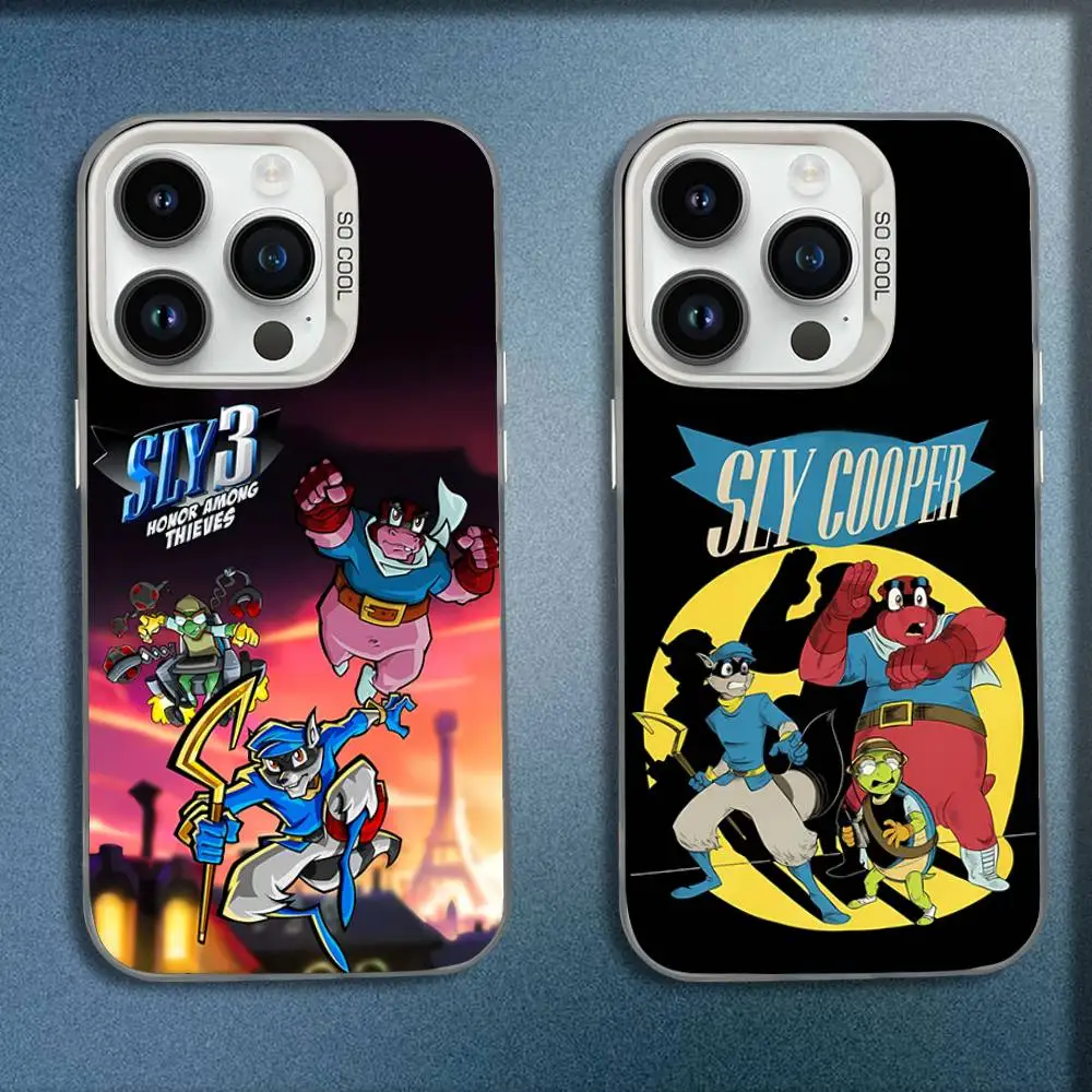 

Game Cartoon S-Sly Cooper Phone Case For iPhone 16,15,14,13,12,11,Mini,Pro,E,MAX White Candy Matte Shockproof Cover