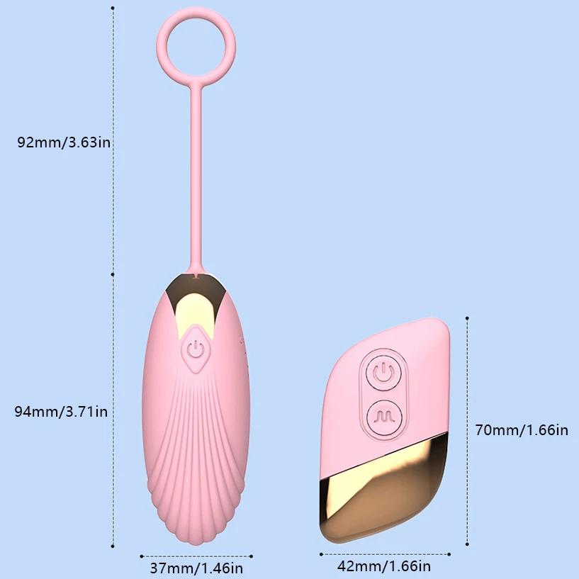 Ovo vibratório com controle remoto, 10 padrões de vibração, silicone elástico de camada dupla, tamanho compacto para fácil esconder, waterpr