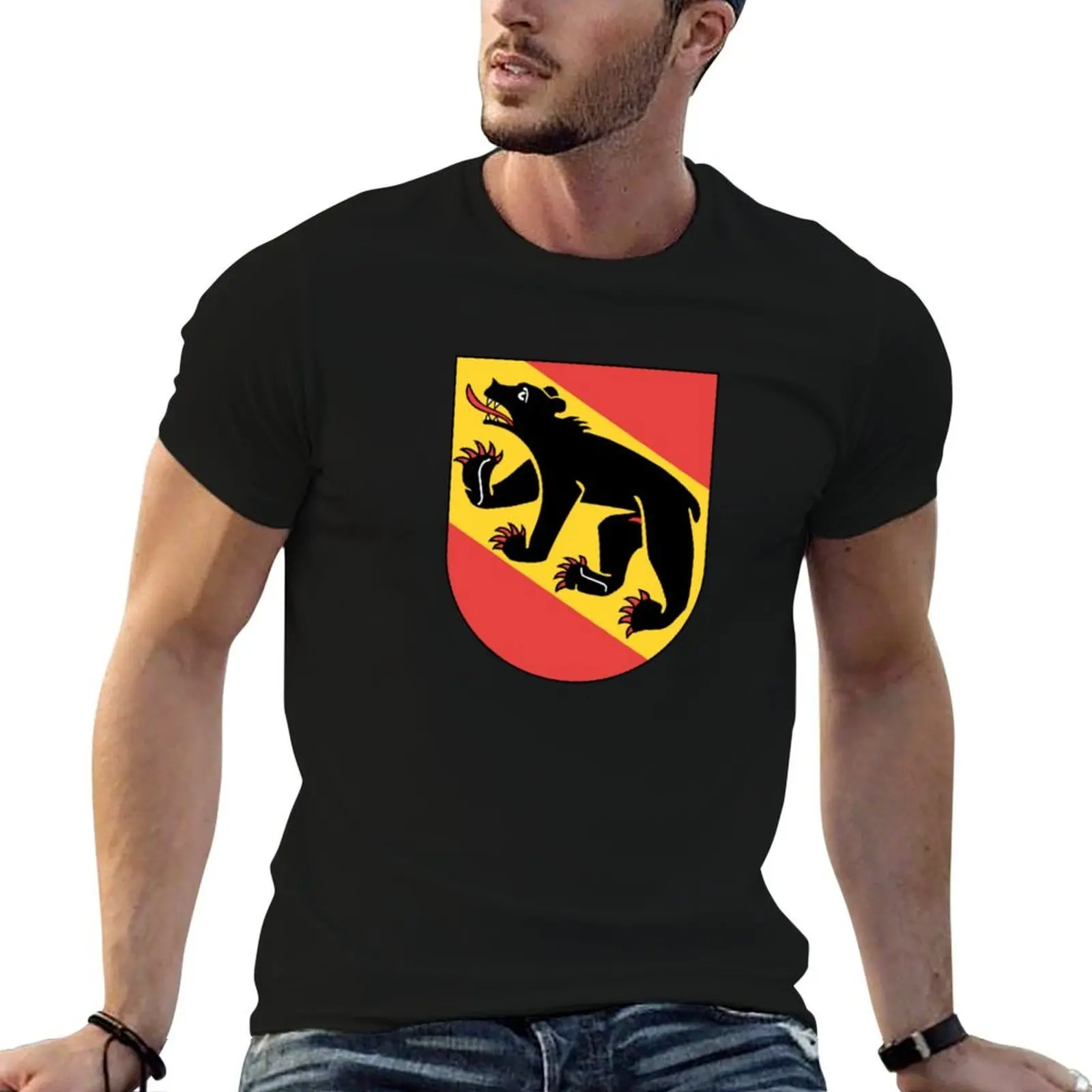 bern canton coat of arms flag T-Shirt t shirts cotton 100% anime t shirts for man T-Shirt