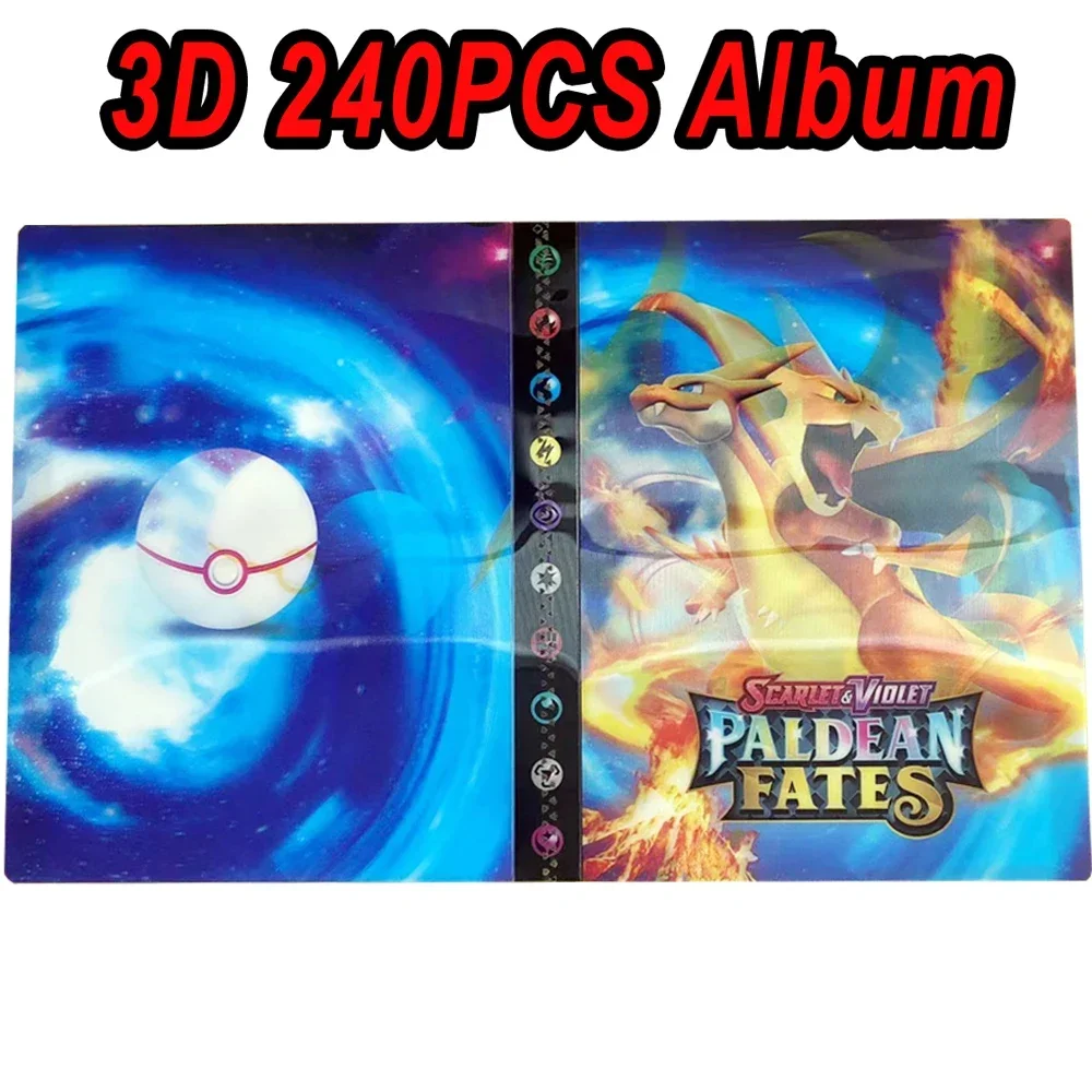 2024 Fire-breathing dragon Charizard Squirtle Holder Binder Collections Folder Anime Card Protector Notebook 240Pcs Card Album