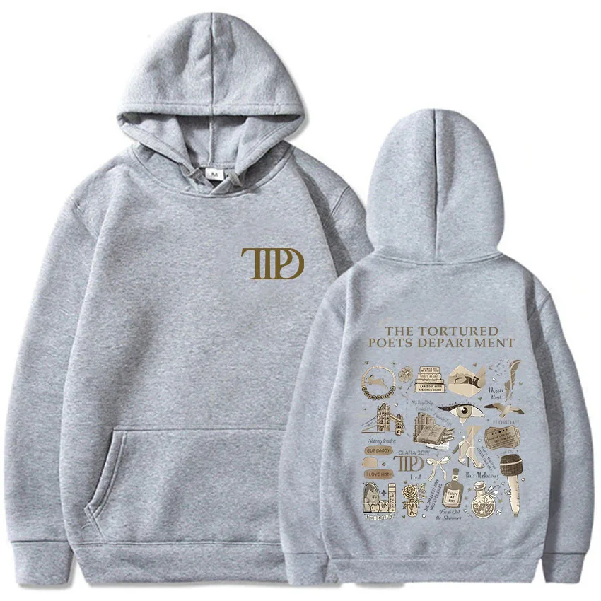 The Tortured Poets Department Album Double Sided Print Hoodies Men Women Harajuku Hip Hop Punk Sweatshirts Fashion Streetwear