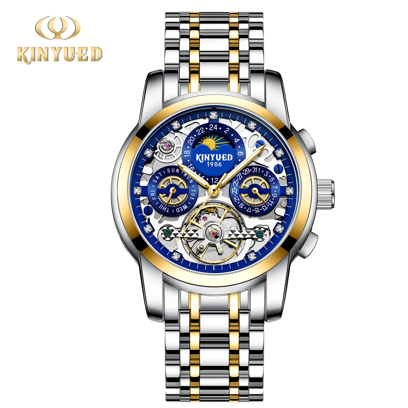 

KINYUED 2026 New Men's Automatic Mechanical Watch Stainless Steel Waterproof Watch J130-5