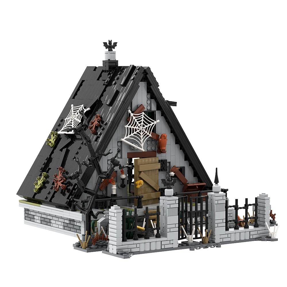 Gobricks MOC Halloween Horror Witch House Building Block Kit A-shaped House Jack Skellingtons House Bricks Model Kids Toys Gifts