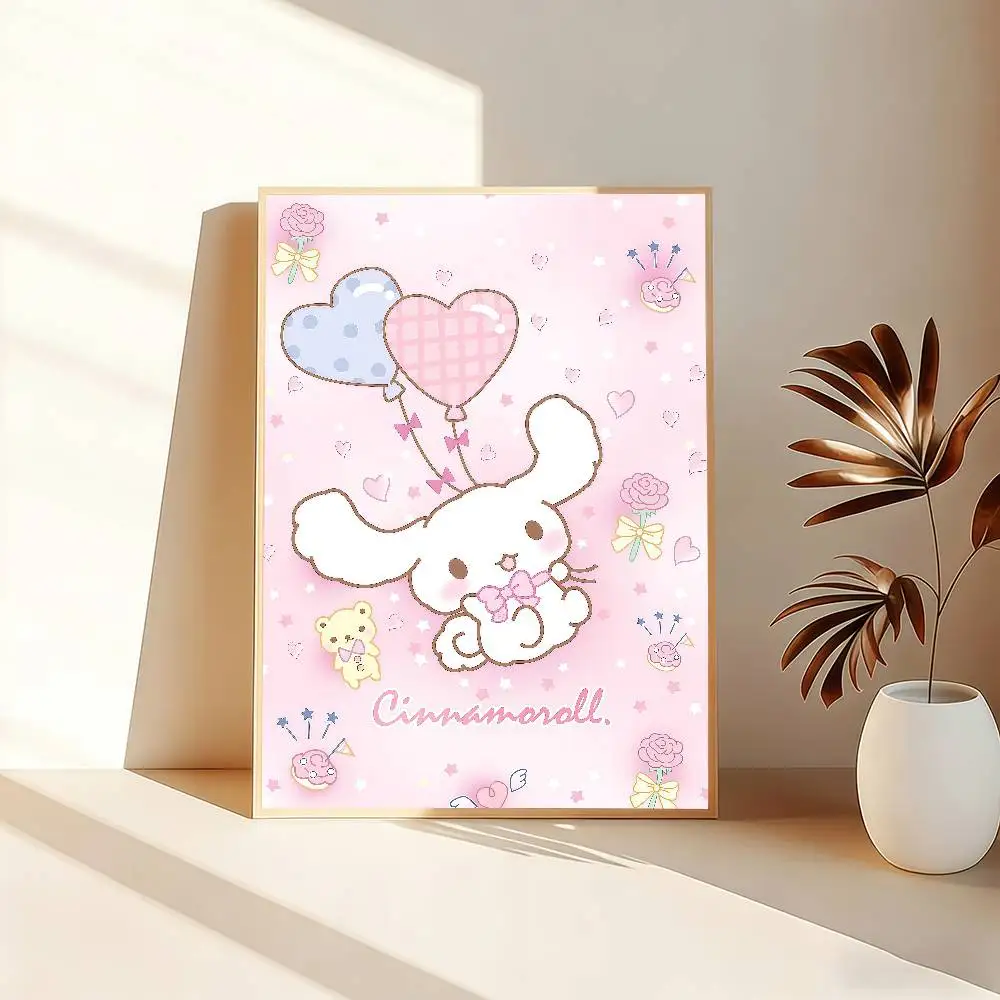Pegatinas con diseño de perro C-CinnamorollS-ES SRO, impresión artística, decoración de pared artística Retro, decoración artística HD para sala de estar, dormitorio, decoración del hogar, regalo único