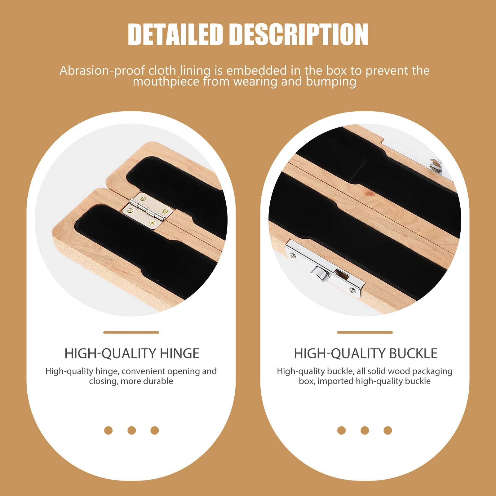 

Box Premium Case Wood Protector Sturdy Storage Box Lightweight Portable Accessory Gift Flute Head Carrying Case Practical Flute