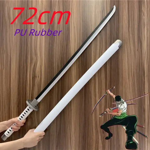 72cm Zoro Sword OP Cosplay 1:1 Syodai Kitetsu Sword Weapon Katana Ninja Knife Samurai Sword Toy Rubber Unsharpened
