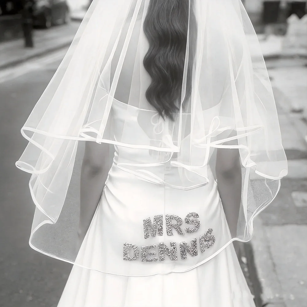 

Personalised Mrs Name Sparkle Hen Party Bachelorette Veil Mrs Bride To Be Bridesmaid Wedding Gift Decoration Hen Party Supplies