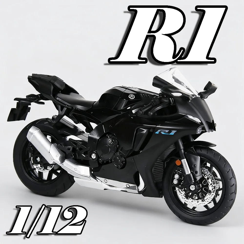 

1:12 R1 HP4 модель мотоцикла игрушки сплав литой под давлением звук свет амортизация переднее колесо рулевое управление украшения мотоциклы для детей