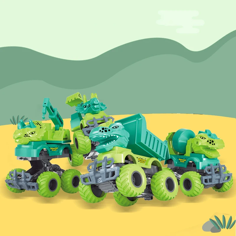 Creative Collision Deformation Dinosaur Toys Funny Cartoon Inertia Engineering Car Children's Toys Boys Holiday Birthday Gifts