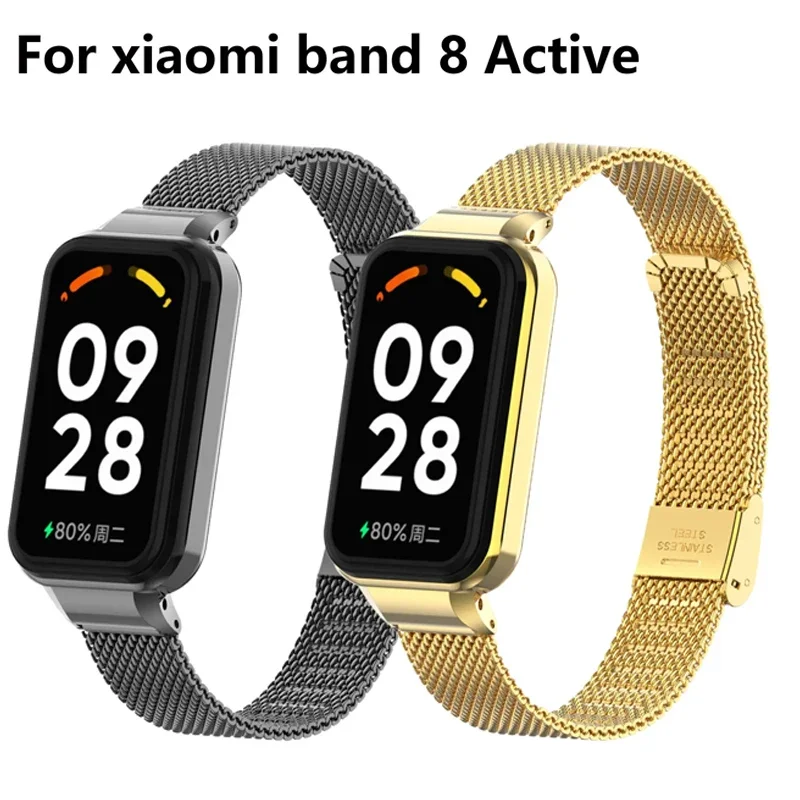 

Stainless Steel Straps For Xiaomi Mi band 8 Active Watchband Luxury Metal Wristbands Bracelet For Redmi watch 2 Belt smartwatch