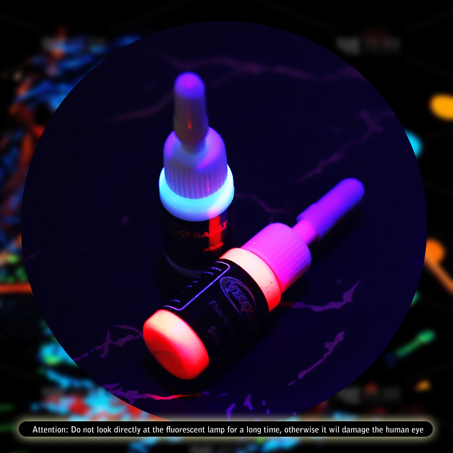 Fluorescent Tattoo Ink Kit 8 Color Fluorescent Tattoo Ink Kit Safe Non-toxic Fluorescent Ink Stylish Body Art Ink Kit That Glows - Image 6