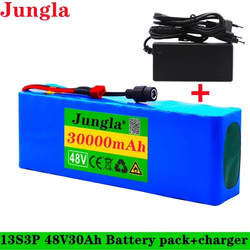 

48V Lithium Ion Batterij 48V 30Ah 1000W 13S3P Lithium Ion Batterij Voor 54.6V E-fiets Elektrische Fiets Scooter Met Bms + Lader