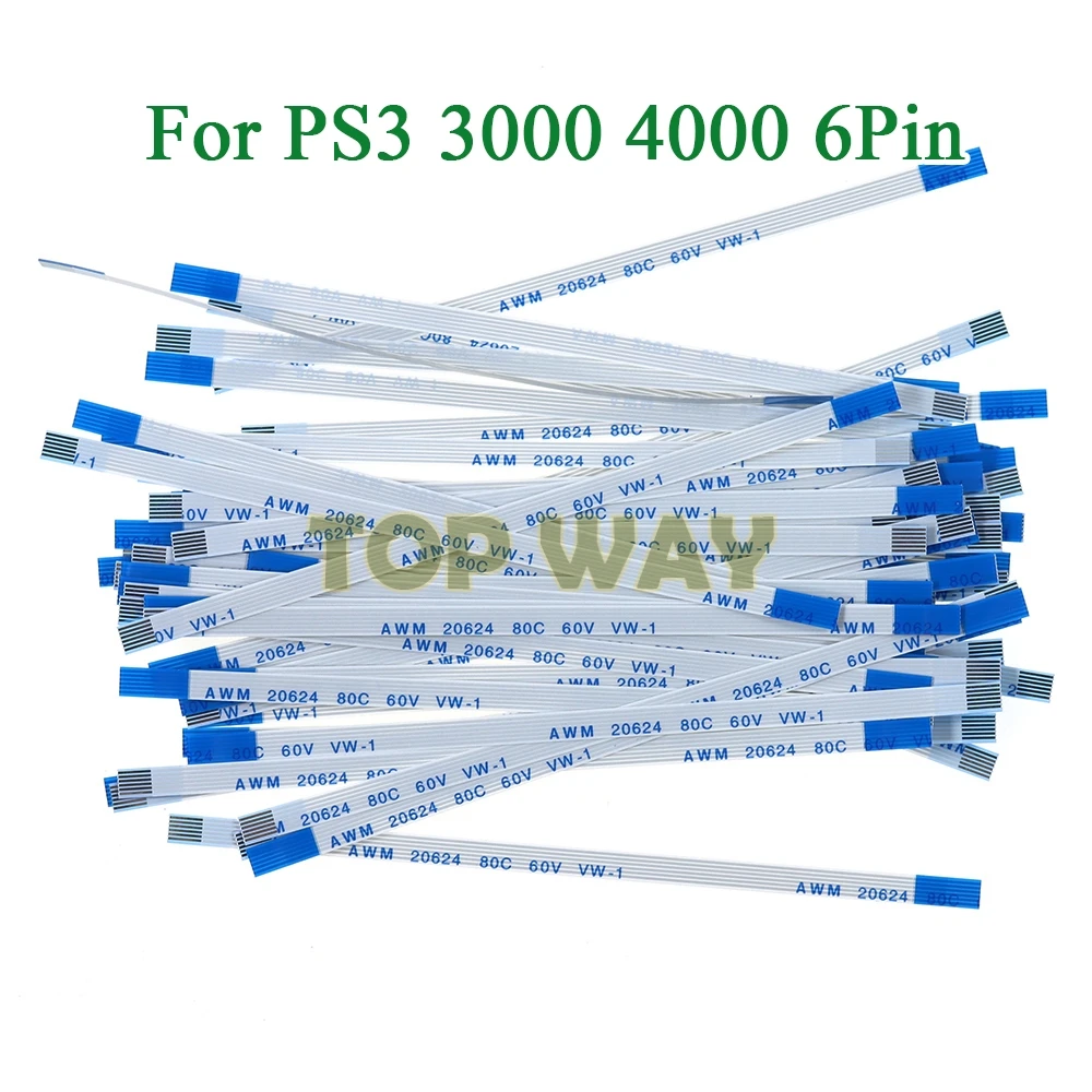 100PCS On/Off Power Ribbon Cable On Off Switch Cable For PS3 Super Slim 6PIN CECH-4000 3000 3K 4K