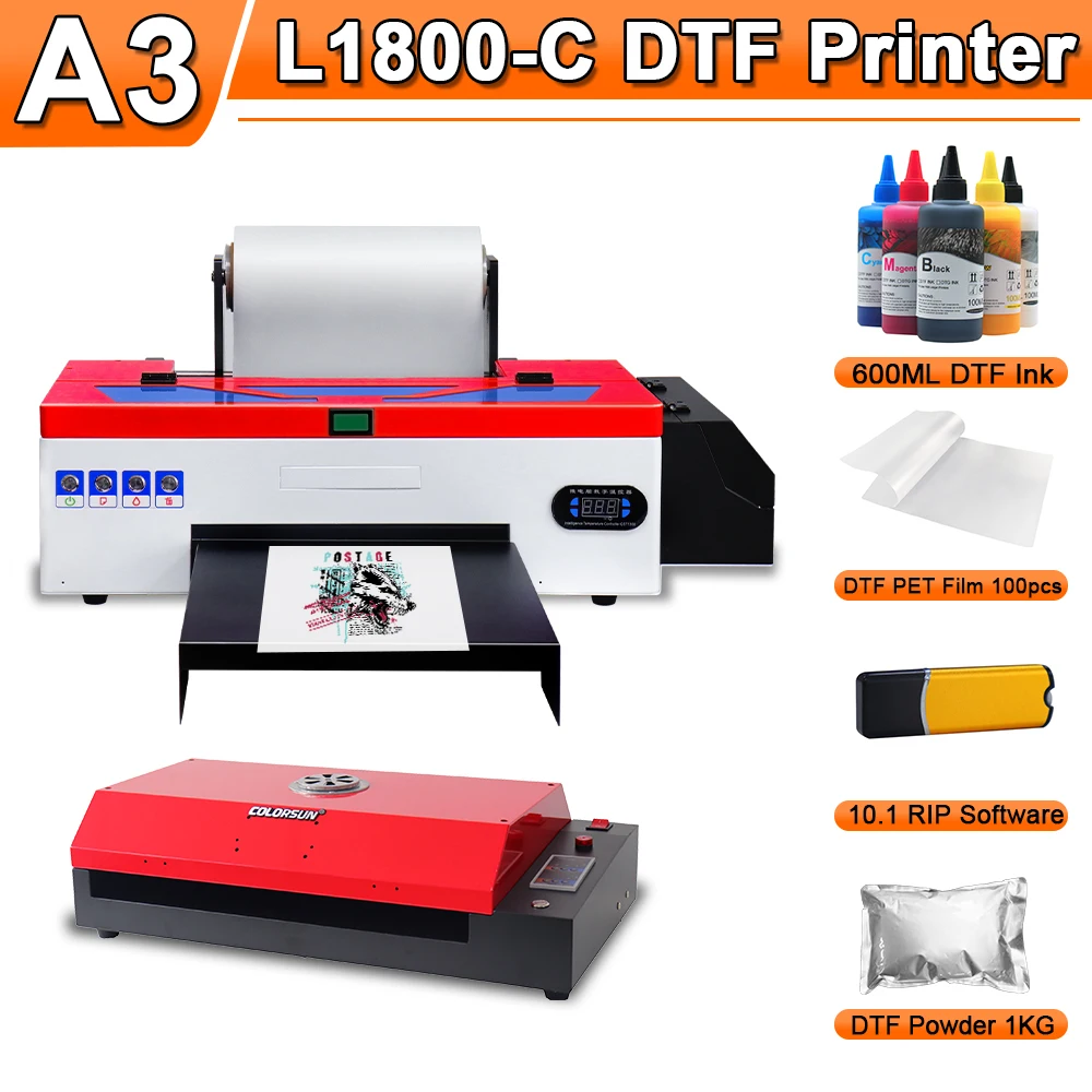 DTF Printer A3 For Epson L1800 DTF T-shirt Print Machin Heat Transfer Film Print on Clothes Tshirt Printing Machine DTF Print A3