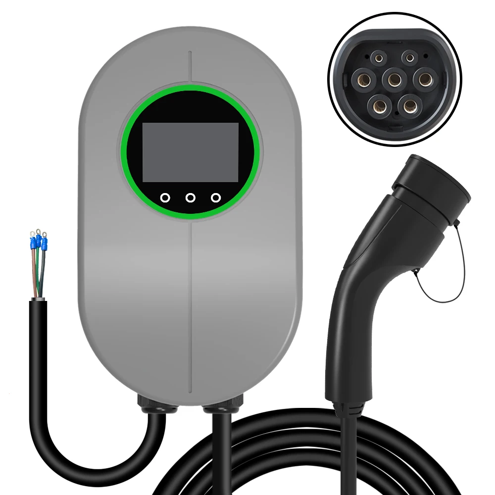 Hot Sale Smart Home 32a Ac Wallbox Ev Charger 7kw Box Type 2 Manufacturers Touch Screen Ev New Energy Charging Pile
