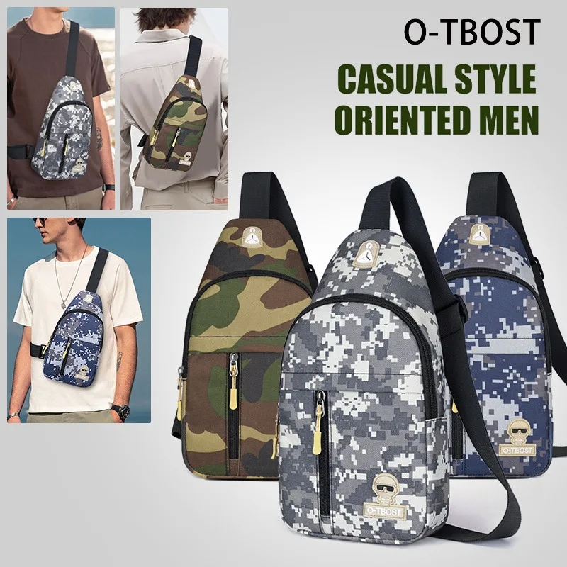 oxford cloth camouflage tactical chest bag outdoor casual men\'s shoulder bag portable crossbody bag multi-layer crossbody bag