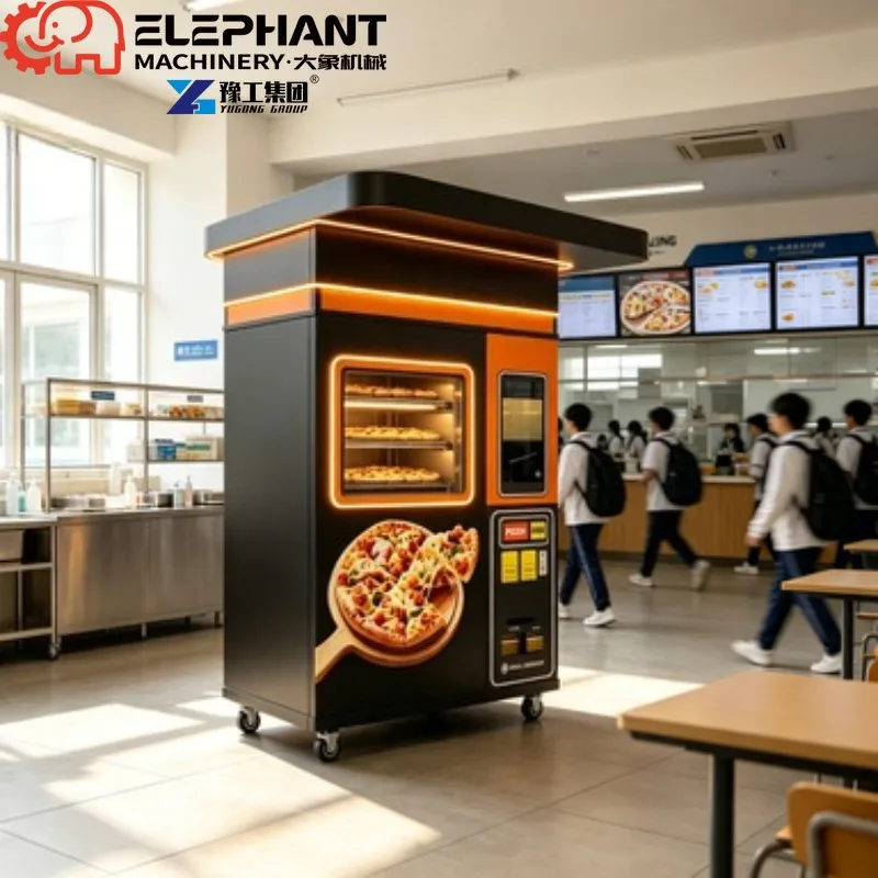 Waterproof Large Capacity Pizza Vending Machine, Multi Layer Storage Automatic Pizza Retail Equipment With Custom Color