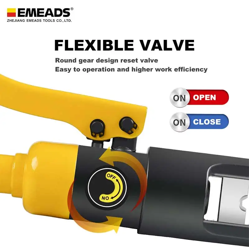 EMEADS YQK-300 Manual Hydraulic Plier 10-300mm Crimping Capacity 70KN Alloy Steel Lightweight 3.7kg Design For Power Industry