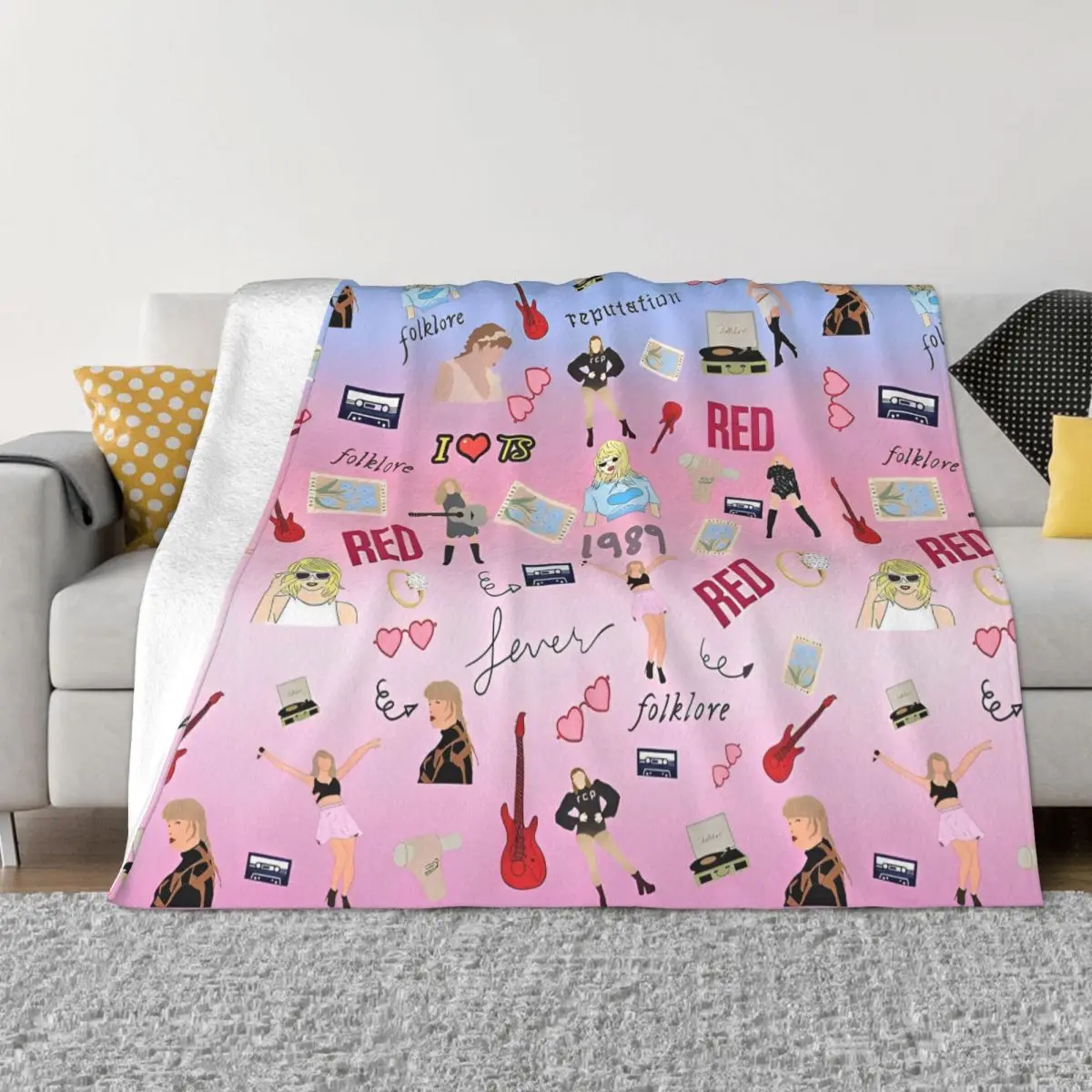 

The Eras Tour Swiftied Singer Blanket Flannel Novelty Breathable Throw Blanket for Bed Sofa Spring/Autumn