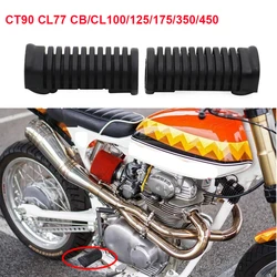 Motorcycle Front Footrest Foot Pegs Pedals rubber Cover For Honda CA175 CB100 CB125S CT90 CL77 CB/CL100/125/175/350/450 SL100