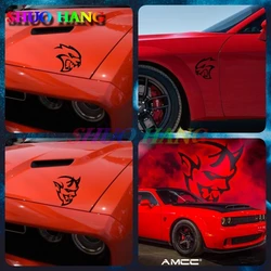 HELLCAT Logotipo Decalque em vinil cortado, Challenger preto, DEMON SRT, para-choques, Depósito de combustível, Porta traseira, Janela, Corridas leopardo