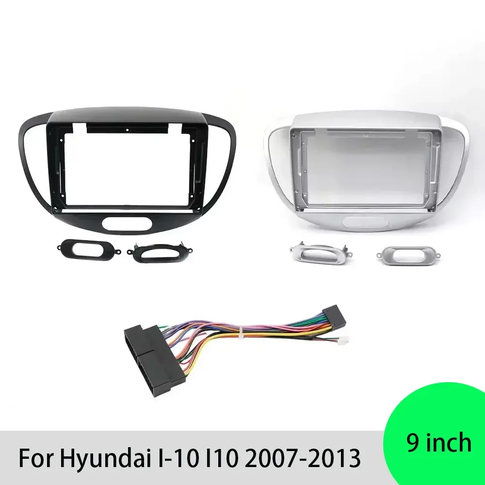 

Для Hyundai I-10 I10 2007-2013 9 дюймовая автомобильная аудиосистема, DVD-плеер, облицовка, большой экран, стереопанель, крепление для приборной панели 2 Din