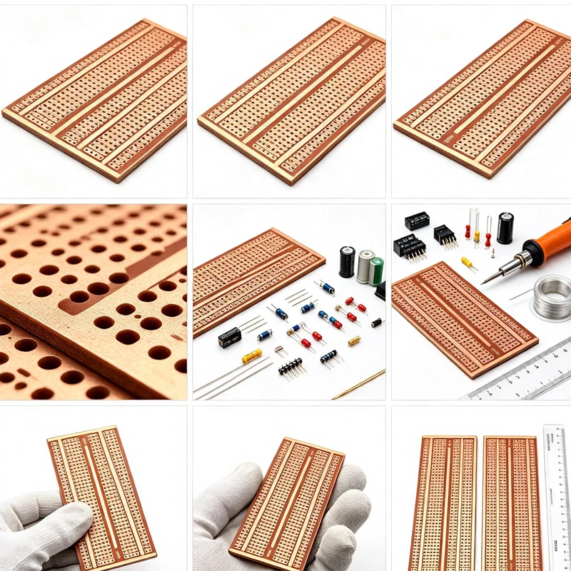 10Pcs 5x9.5cm Universal PCB Board 2.54mm Prototype Circuit Board Matrix Breadboard Soldering Experiment DIY Electronic Kit