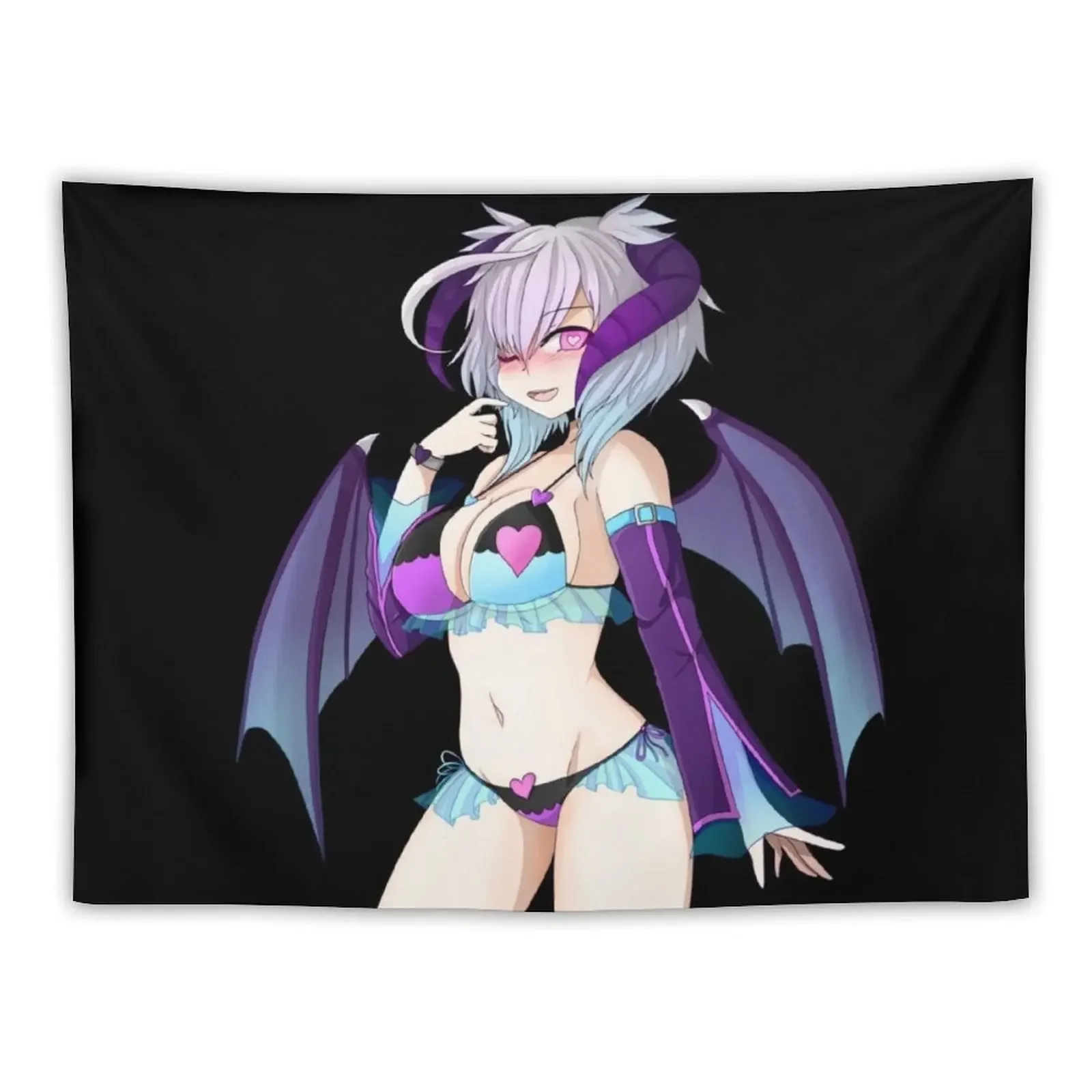 Demon Girl succubus Tapestry Aesthetic Room Decorations Bedrooms Decor Anime Decor Custom Tapestry