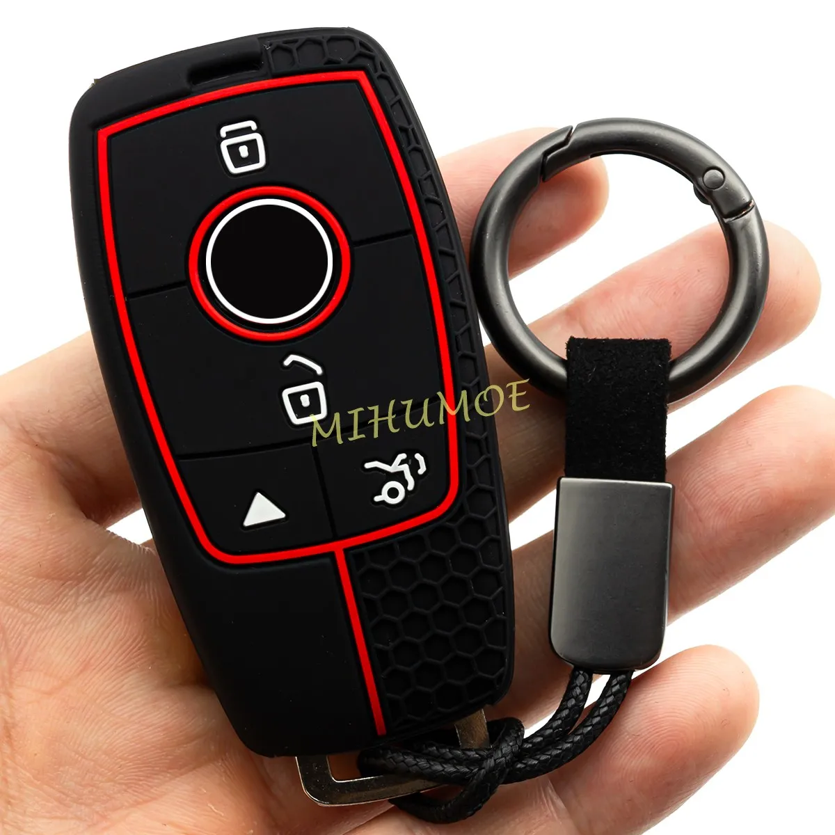 

4 Buttons Car Key Fob Case Cover Keychain For Mercedes Benz GLA GLB GLC GLE GLS CLA CLS EQA EQA EQB EQC 200 300 350 Silica Gel