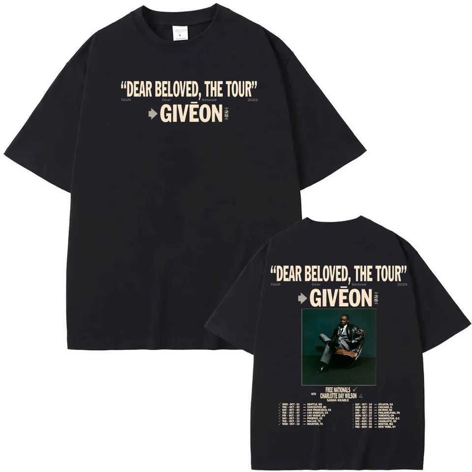 Giveon ギヴィオン DEAR BELOVED,THE TOUR Lサイズ Giveon DEAR BELOVED THE TOUR 2025T-shirt Hip Hop CottonTee-shirt