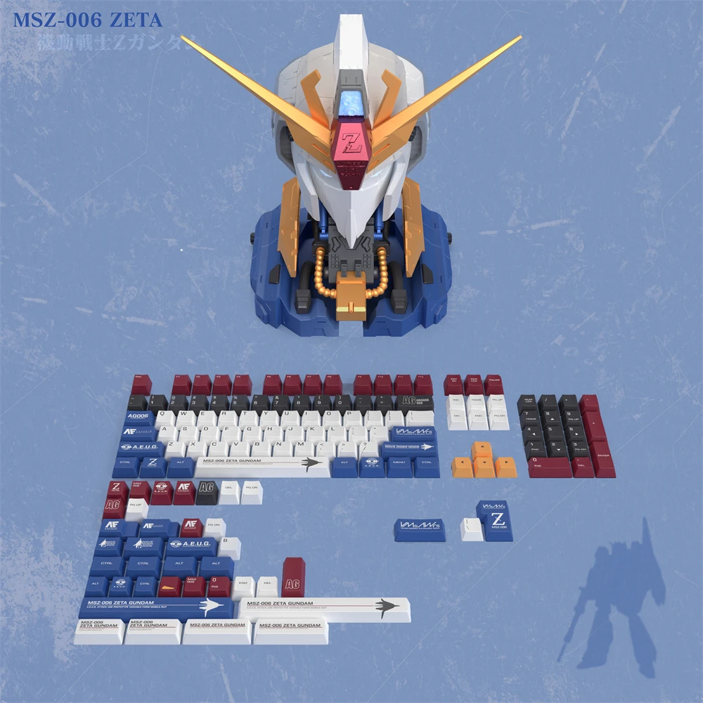 Imagem -04 - Zeta Gundam Pbt Keycap Teclado Mecânico Sublimação Térmica Mobile Suit Msz006 Keycaps Original Cherry Altura