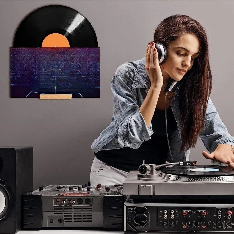 Wooden Wall Mount Vinyl Record Rack Wall Display Storage Holder for Music Albums CD Discs Home Decor Shelf Storage Rack