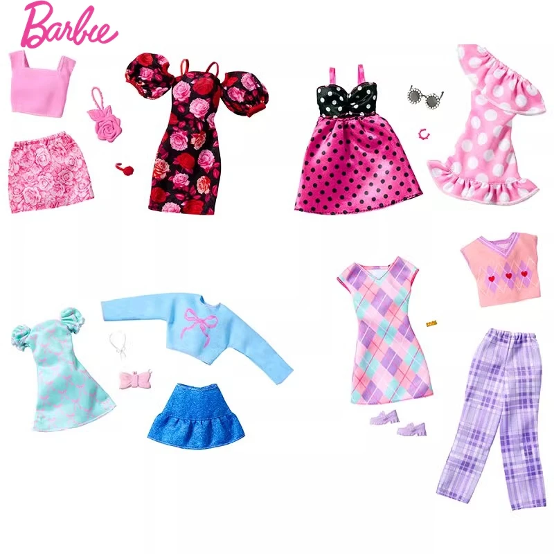 Assorted Set of Original Fashion Mattel Barbie Doll Clothes Clothing Accessories  Shoes Toys for Girls Children Christmas Gifts view 2